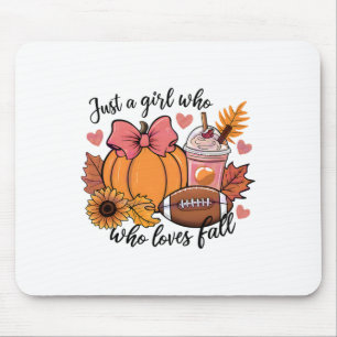 Halloween 2024 Just A Girl Who Loves Fall Pumpkin Mouse Pad