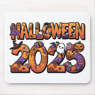 Halloween 2025 – Colourful Cartoon Cutout Sticker Mouse Pad