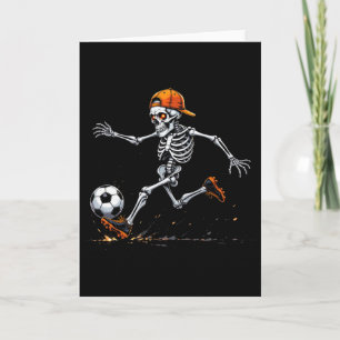 Halloween 2025 Funny Skeleton Soccer Footll Player Card