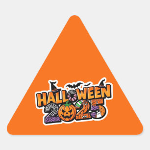 Halloween 2025 Magic – Festive Pumpkin Triangle Sticker
