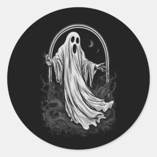 Halloween 2 spirit, adorable ghost, fun,b classic round sticker