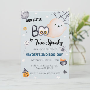 Halloween 2nd Birthday Boy Two Spooky Invitation