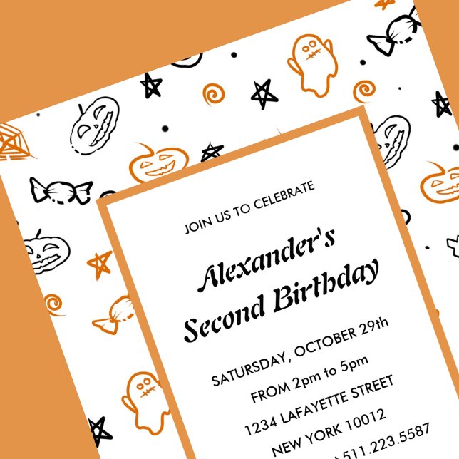 Halloween 2nd birthday invitation second ghost (Halloween-2nd-birthday-invitation-second-ghost-1)