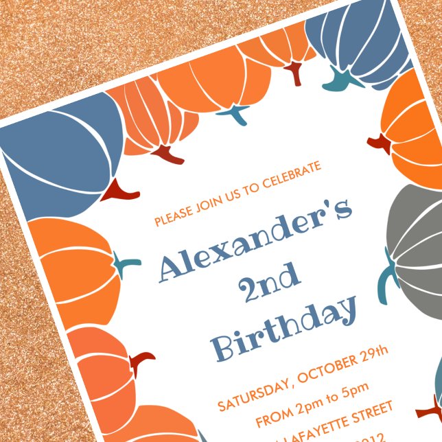 Halloween 2nd birthday invitations pumpkin boy (Halloween-2nd-birthday-invitations-pumpkin-boy-1)