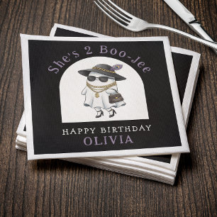 Halloween 2nd Birthday Party Ghost Two Boujee Napkin