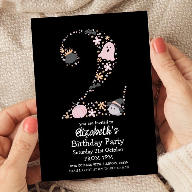Halloween 2nd Birthday Spooky Cute  Invitation (Creator Uploaded)