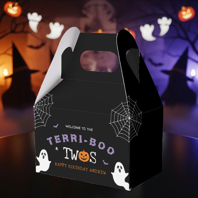Halloween 2nd Birthday Terri-Boo Twos Ghost Gothic Favour Box (Halloween 2nd Birthday Terri-Boo Twos Ghost Gothic Favor Boxes
)