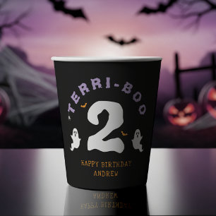 Halloween 2nd Birthday Terri-Boo Twos Ghost Gothic Paper Cups