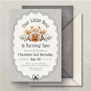 Halloween 2nd Second Little Boo Birthday Invitation