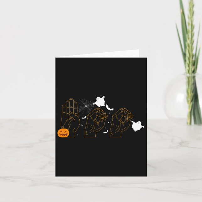Halloween 31st October Deaf-mute Sign-language 1  Card (Front)