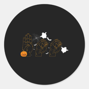 Halloween 31st October Deaf-mute Sign-language 1 Classic Round Sticker