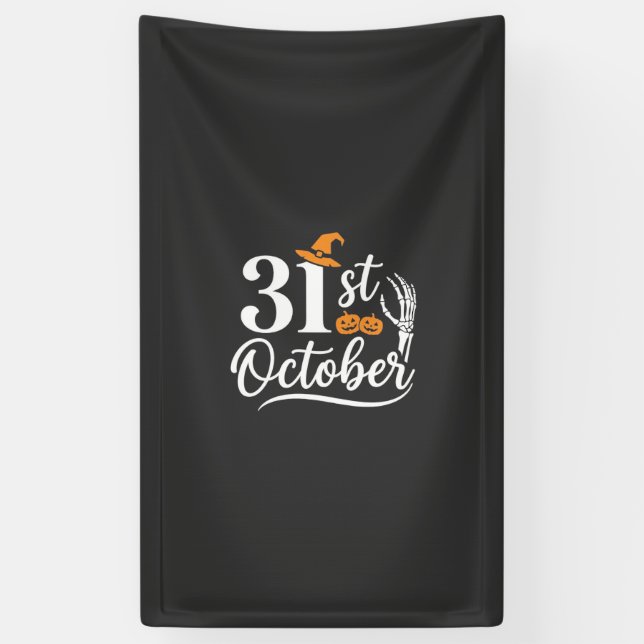 Halloween 31st October Pumpkin Witch Hat Design_1 Banner (Vertical)