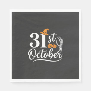 Halloween 31st October Pumpkin Witch Hat Design_1 Napkin