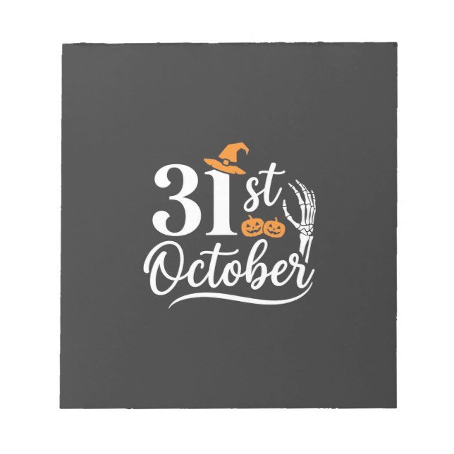Halloween 31st October Pumpkin Witch Hat Design_1 Notepad (Front)
