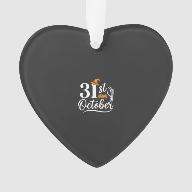 Halloween 31st October Pumpkin Witch Hat Design_1 Ornament (Front)