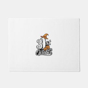 Halloween 31st October Typography Shirt Design_1 Doormat
