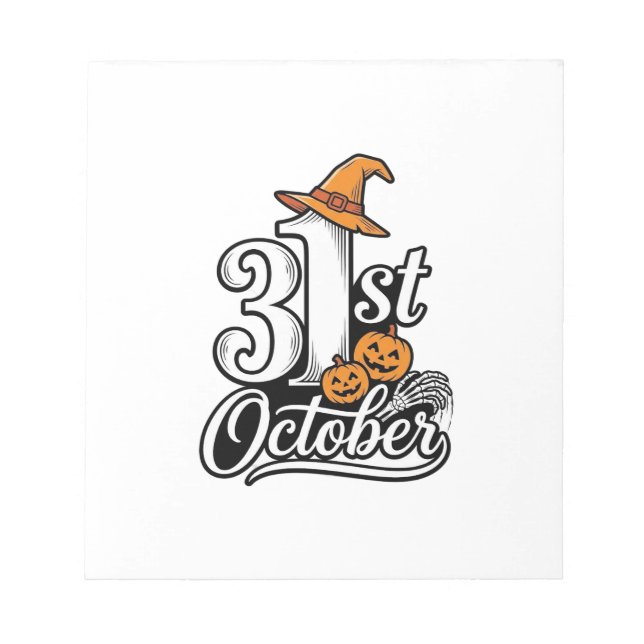 Halloween 31st October Typography Shirt Design_1 Notepad (Front)