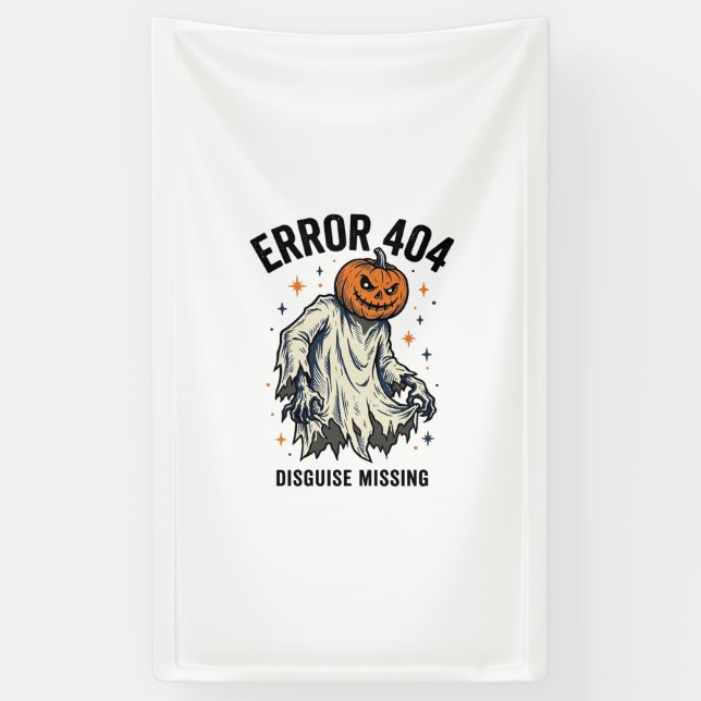 Halloween 404 Costume Pumpkin Ghost Error Design_1 Banner (Vertical)