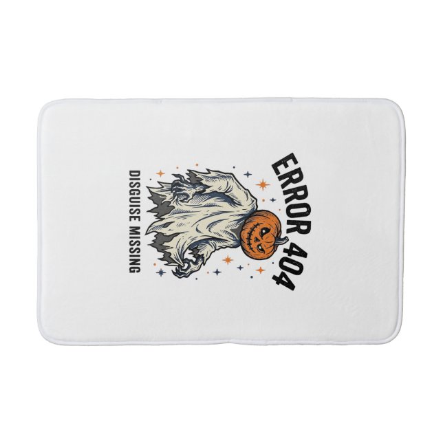 Halloween 404 Costume Pumpkin Ghost Error Design_1 Bath Mat (Front)