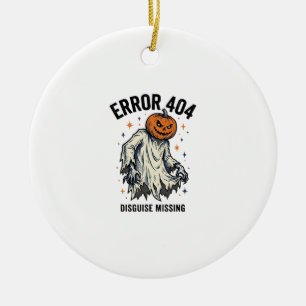 Halloween 404 Costume Pumpkin Ghost Error Design_1 Ceramic Tree Decoration