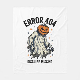 Halloween 404 Costume Pumpkin Ghost Error Design_1 Fleece Blanket