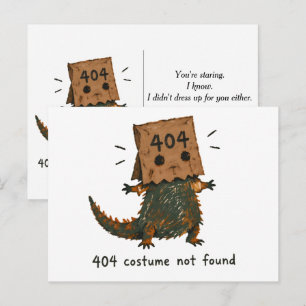 Halloween 404 Costumes Not Found Beardie Art Postcard