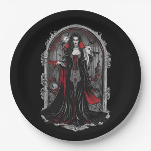 Halloween 4 vampire, fun, scary monster, horror,  paper plate