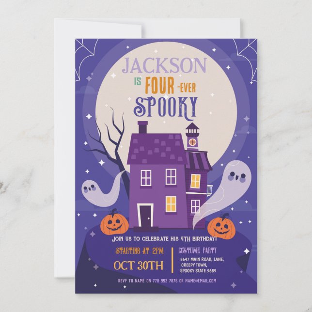 Halloween 4TH Ghosts Four House Party Haunted Invitation (Front)
