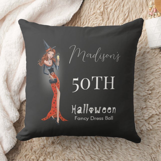 Halloween 50 th Birthday Party Cushion (Blanket)