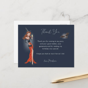 Halloween 50 th Birthday Party Thank you Postcard