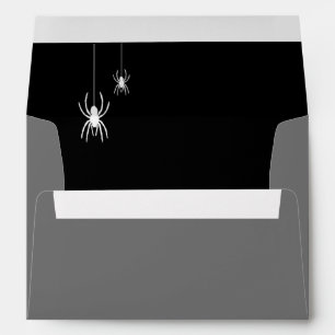 Halloween 5x7 Grey Black Spiders Invitation Envelope