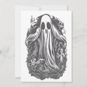 Halloween 8 spirit, ghost, spooky, scary, evil, c1 invitation