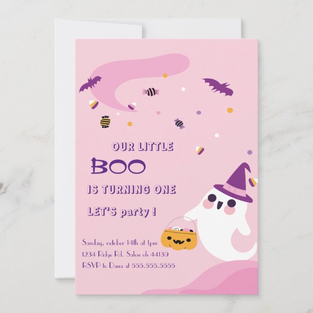 Halloween A Little Boo anniversary  Invitation (Front)
