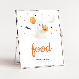 Halloween A Little Boo Baby Shower Food Poster