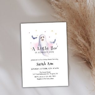 Halloween A Little Boo Is Almost Due Baby Shower Invitation