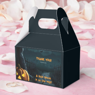 Halloween A Little Spook Pumpkin Baby Shower Favour Box