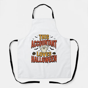 Halloween Accountant Vintage Ghost Shirt Design_1 Apron