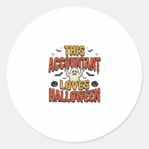 Halloween Accountant Vintage Ghost Shirt Design_1 Classic Round Sticker