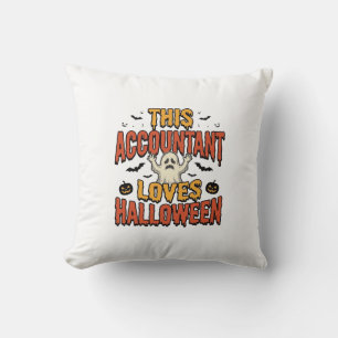 Halloween Accountant Vintage Ghost Shirt Design_1 Cushion