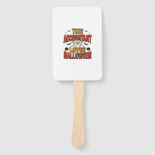 Halloween Accountant Vintage Ghost Shirt Design_1 Hand Fan