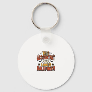 Halloween Accountant Vintage Ghost Shirt Design_1 Key Ring
