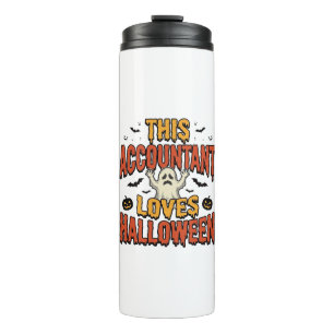 Halloween Accountant Vintage Ghost Shirt Design_1 Thermal Tumbler