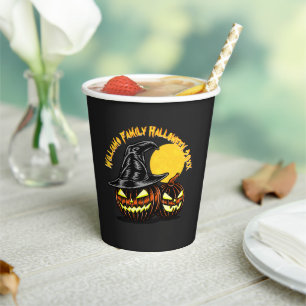 Halloween Add Family Name Year Customise Paper Cups