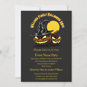 Halloween Add Family Name Year Customise Party Invitation