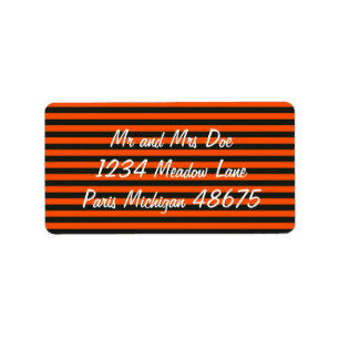 Halloween Address Labels/Orange and Black Stripes Label
