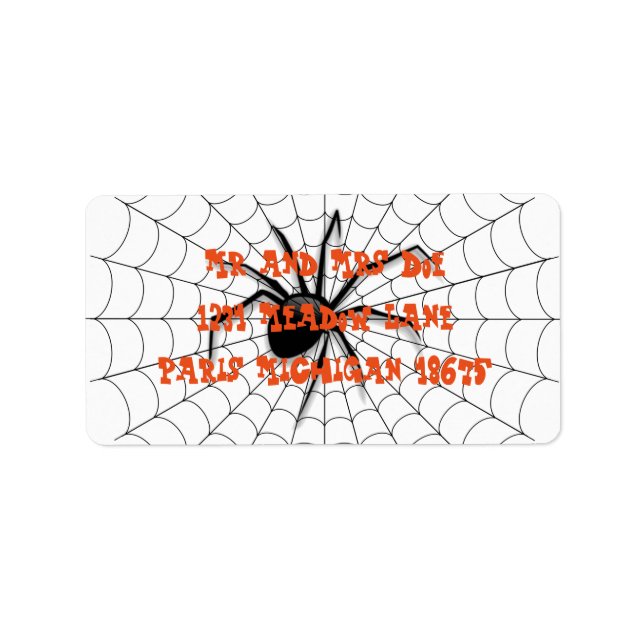 Halloween Address Labels/Spider and Web Label (Front)