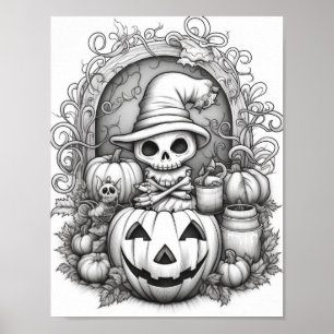 Halloween Adult Colouring Poster