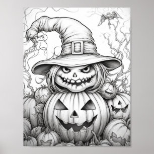 Halloween Adult Colouring Poster