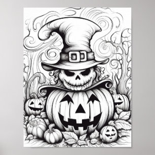 Halloween Adult Colouring Poster