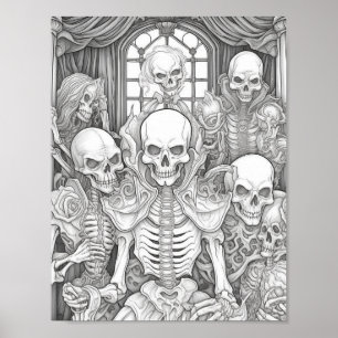 Halloween Adult Colouring Poster